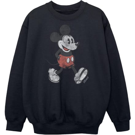 Disney Jongens Wandelend Mickey Mouse Katoenen Sweatshirt (Zwart)