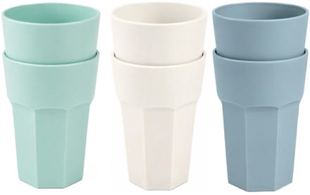 Plasticforte onbreekbare drinkglazen - 6x stuks - kunststof/plastic - mix van 3 kleuren - 520 ml - 13 cm