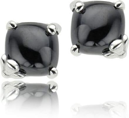 Orphelia Oorbel Black Cabuchon Zirconium Sterling Zilver 925