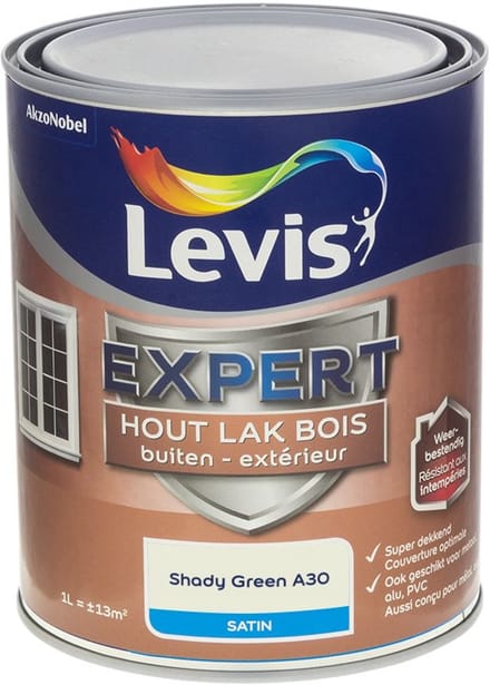 Levis - Expert Hout Lak Buiten Satin Mix - Shady Green A30 - Mengverf - 1 L