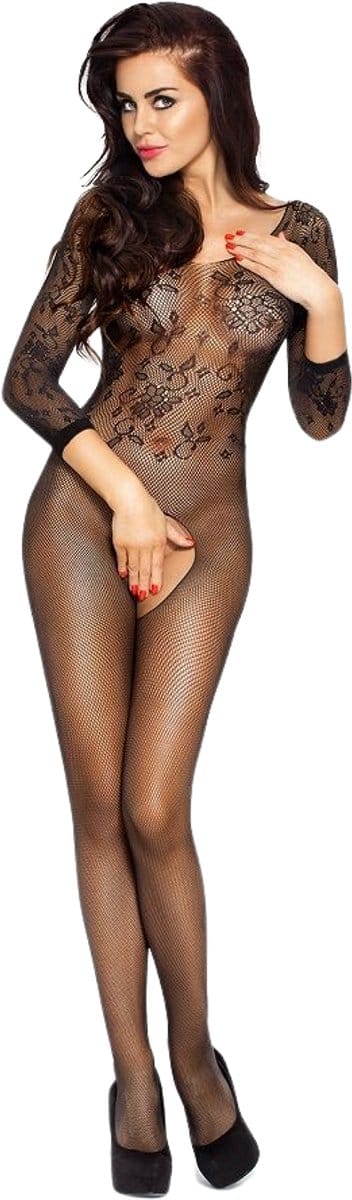 PASSION Jaimy Bond zwarte catsuit met open kruis