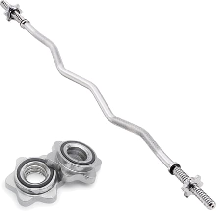 Ez halterstang 1.2m - ez-curl ontwerp - 120kg - incl. spinlocks