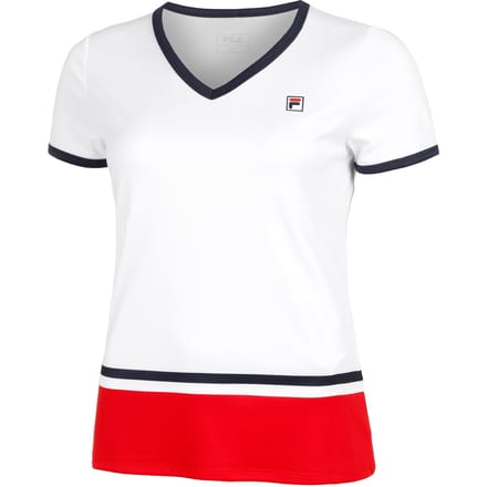 Fila Elisabeth T-shirt Dames-Wit,Rood