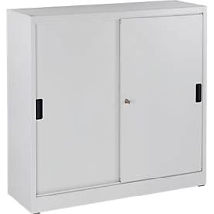 Kast, schuifdeuren, H 1150 x B 1200 x D 400 mm, lichtgrijs