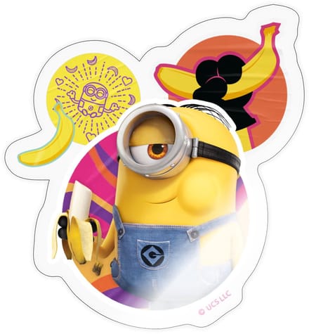 Minions Stuart Met Banaan Sticker Maat S (max. 10 x 10cm)
