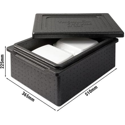 (5 stuks) THERMO FUTURE BOX Thermobox TAKE AWAY - 20 liter - Zwart