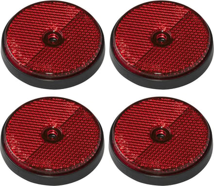 Pro Plus Reflector - set 4x - rood - schroefbevestiging - 60mm - rond