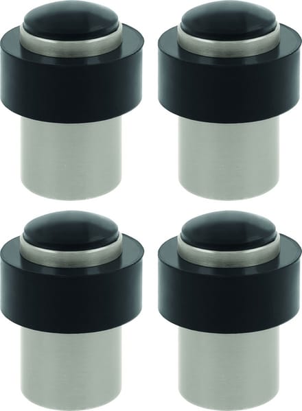 AMIG Deurstopper/deurbuffer - 4x - D30mm - inclusief schroeven - mat zilver