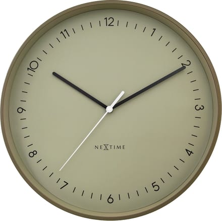 NeXtime Berlin L – Wandklok – 40 cm – Metaal – Khaki – Stil