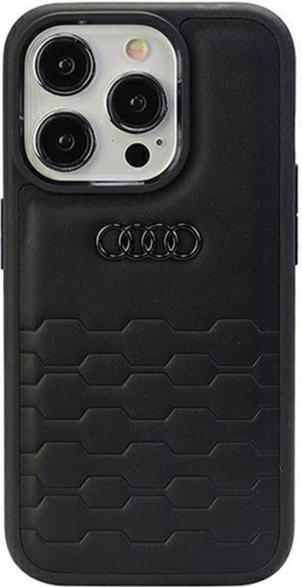 Audi GT Leather Back Case - Geschikt voor Apple iPhone 15 Pro Max (6.7") - Zwart