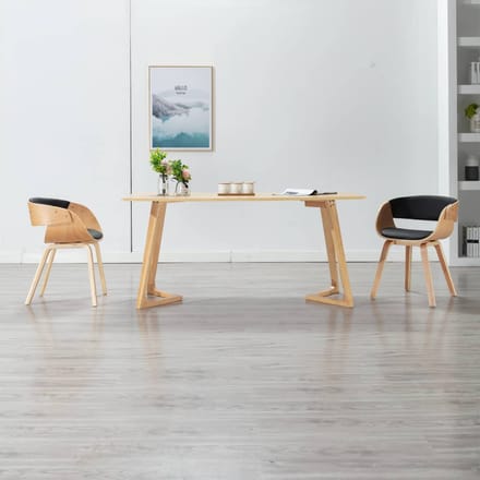 vidaXL Eetkamerstoelen 2 st gebogen hout en kunstleer