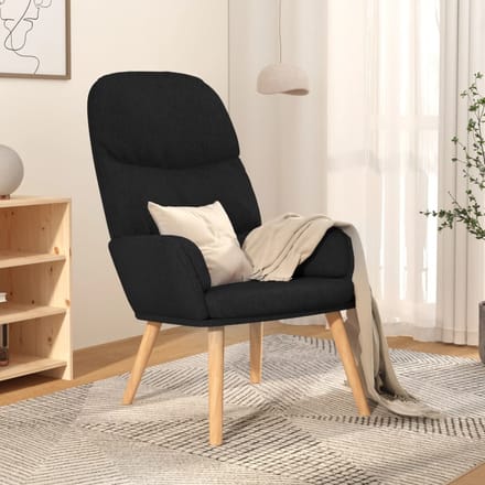 vidaXL - Relaxstoel - stof - zwart