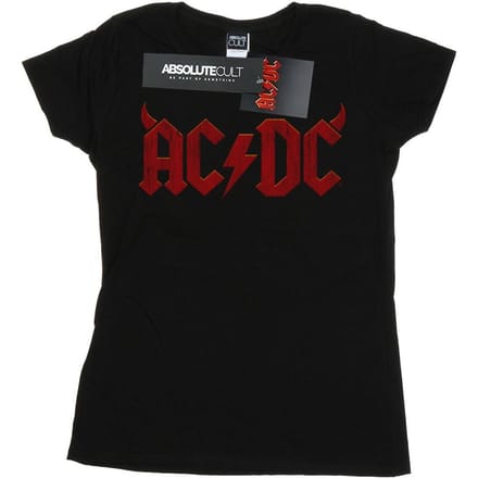 AC/DC Dames/Dames Horns Logo Katoenen T-Shirt (Zwart)