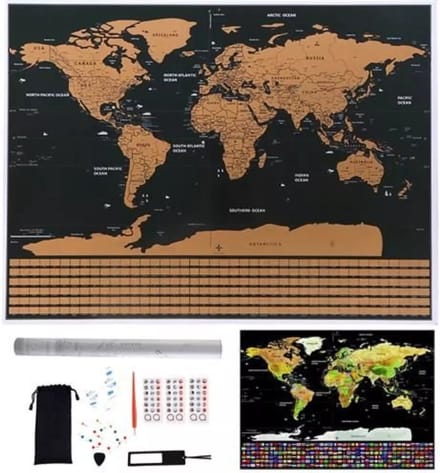 Kraskaart - Wereld kraskaart - Geschenk