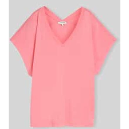 Tom Tailor - T-shirt met V-hals - Maat XXL - soft fuchsia pink