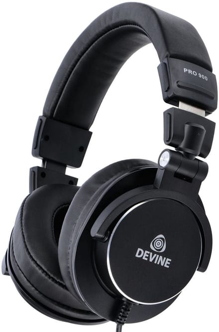 Studio Koptelefoon - incl. mini-jack adapter - Devine PRO 900 - Zwart