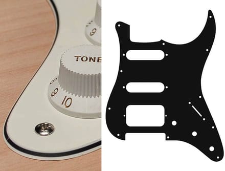 Boston ST-323-VW pickguard, Stallion, SSH, 3 pot holes, 3-5 switch, 3 ply, vintage white