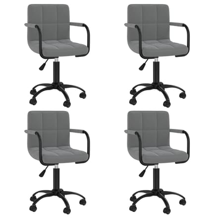vidaXL Eetkamerstoelen draaibaar 4 st fluweel donkergrijs