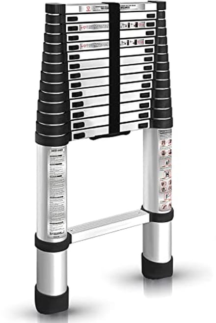 Telescopische Aluminium Ladder 4,4 m - Opvouwbaar en Multifunctioneel - Antislip Inklapbare Ladder