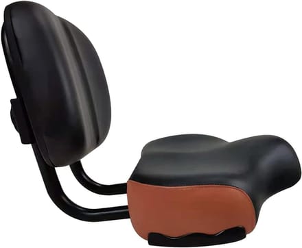Fietsstoel met rugleuning - Fietszadel - Comfortabel fietsen - Universele pasvorm - Extra breed - Bruin