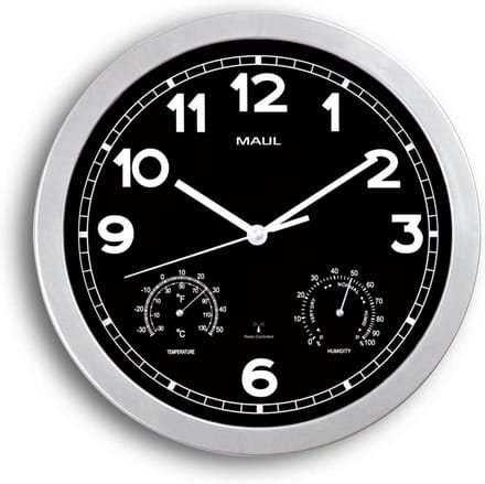 Grote Wandklok met Thermometer en Hygrometer Ø 30 cm