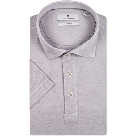 Thomas Maine Polo Cotton Piqué Short Sleeve Licht Grijs / male