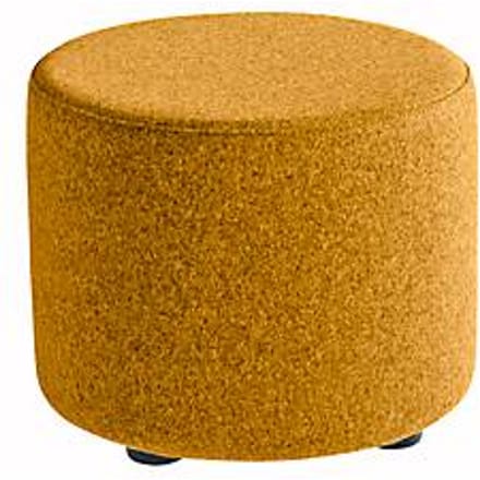 Zitkruk TAPA Round, multiplex, gestoffeerd, bekleding van scheerwol, oranje
