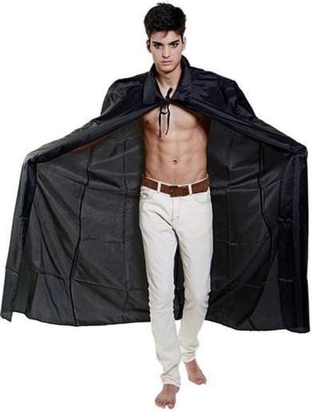 Witbaard Verkleedcape 142 Cm Satijn Zwart One-size