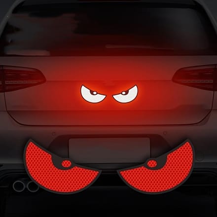 2 stuks/set reflecterende autostickers - verbeter de zichtbaarheid en veiligheid van uw voertuig met Devil Eye-stickers! rood