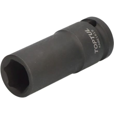 Slagmoerdop TOPTUL 1/2 inch 19 mm 6-kant lang