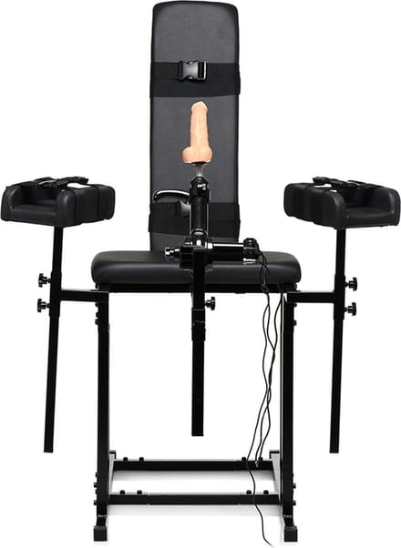 XR Brands AH155 - MS Obedience Chair with Sex Machine - Black