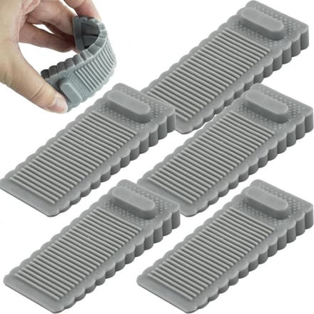 Deur Stopper - Deur Wedge - Stil Thuis - Zacht Rubber - 5 Stuks - Grijs