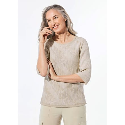Tricot pullover met boothals - beige - Gr. 24 van Goldner Fashion
