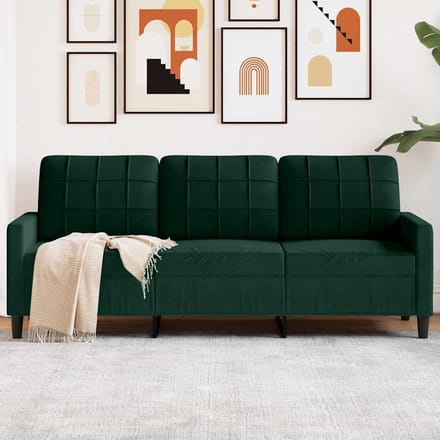 vidaXL - Driezitsbank - 180 - cm - fluweel - donkergroen