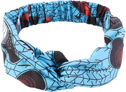 Cabantis Afrikaanse Haarband|Hoofddeksel|Afrikaans|Haarband Dames|Stretch|Blauw-Rood