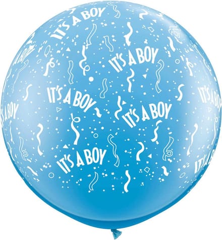 Qualatex - Megaballon Bedrukt Its A Boy Blauw 95 cm 1 stuks
