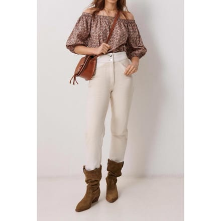 BA&SH Blouse Fustave Ecru Taglia: L | Magliette intime Outlet | Donna | Marrone