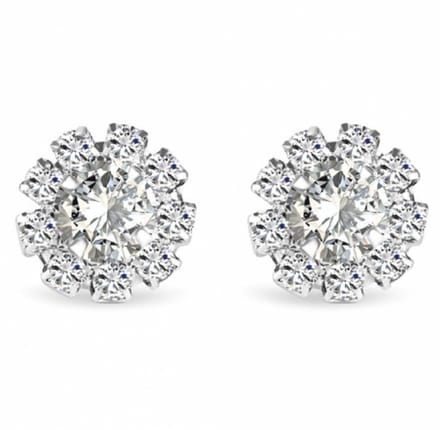 Oorbellen- 100% allegievrij- Strass- 1 cm