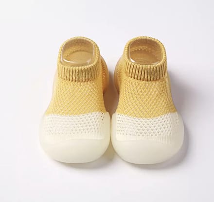 Waterschoentjes - Zwemschoentjes- Strandschoentjes van Baby-Slofje, Geel-wit maat 24/25