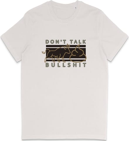 Grappig T Shirt Heren - Don't Talk Bullshit Quote - Vintage Wit - M