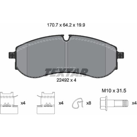 Remblokset TEXTAR 2249201, achter