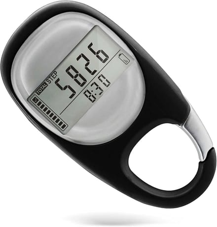 3D Stappenteller - Wandel Tracker - Dagelijkse Activiteit - Zonder App - 7.6 x 4.5 cm - Zwart