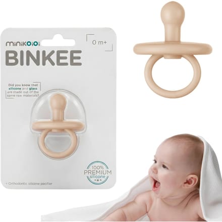 Sucette Apaisante Dynamique en Silicone Beige 1 pièce. MinikOiOi 0 m+