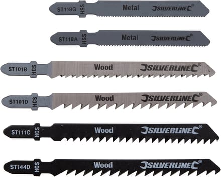 Silverline Set decoupeerzaagbladen - hout en metaal - T-schacht - 30-delig