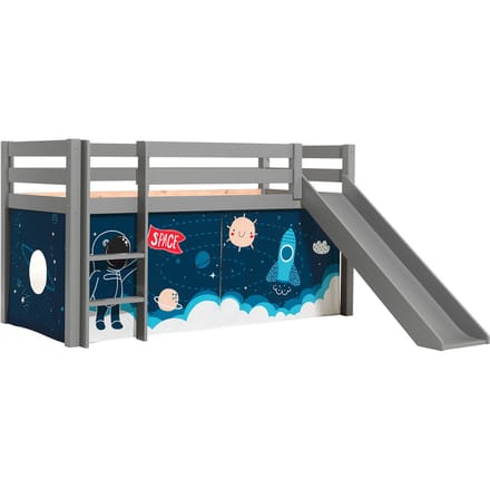 Dream Tree Halfhoogslaper met Glijbaan 90x200 cm Zita Grijs - Orbit