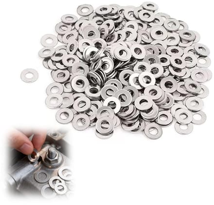 Set van 200 Stuks RVS M6 Platte Ringetjes - Assortiment voor Schroeven, Bouten en Meubelprojecten
