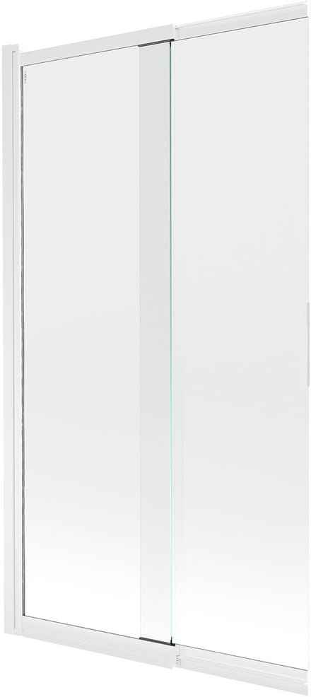 Mexen Fox badwand 2-delige schuifdeur 100 x 150 , transparant, wit - 891-100-002-20-00
