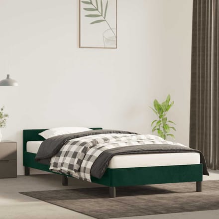 vidaXL - Bedframe - zonder - matras - 80x200 - cm - fluweel - donkergroen