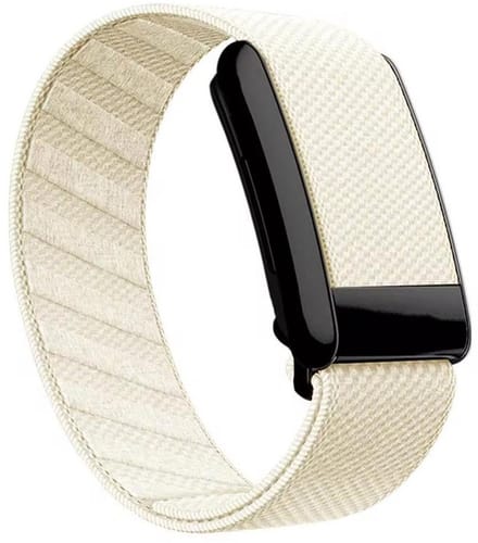 Nylon bandje - geschikt voor WHOOP 4.0 - elastisch met houder - beige