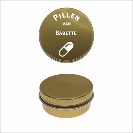 Pillen Blikje Met Naam Gravering - Babette